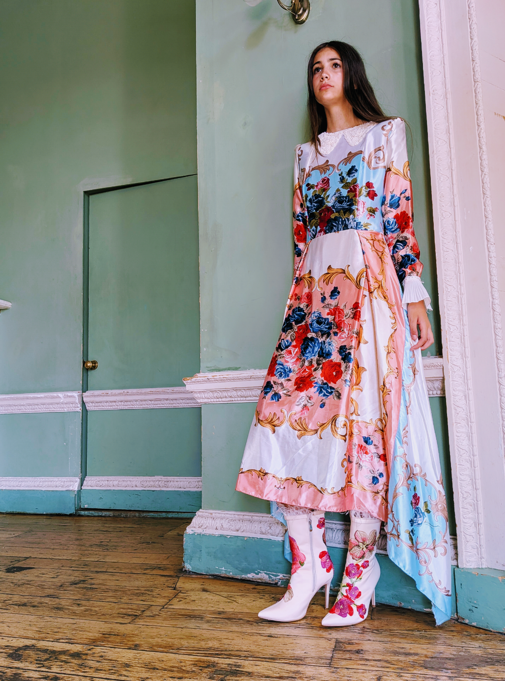 [THE BIRTHDAY DRESS] Silk scarf dress